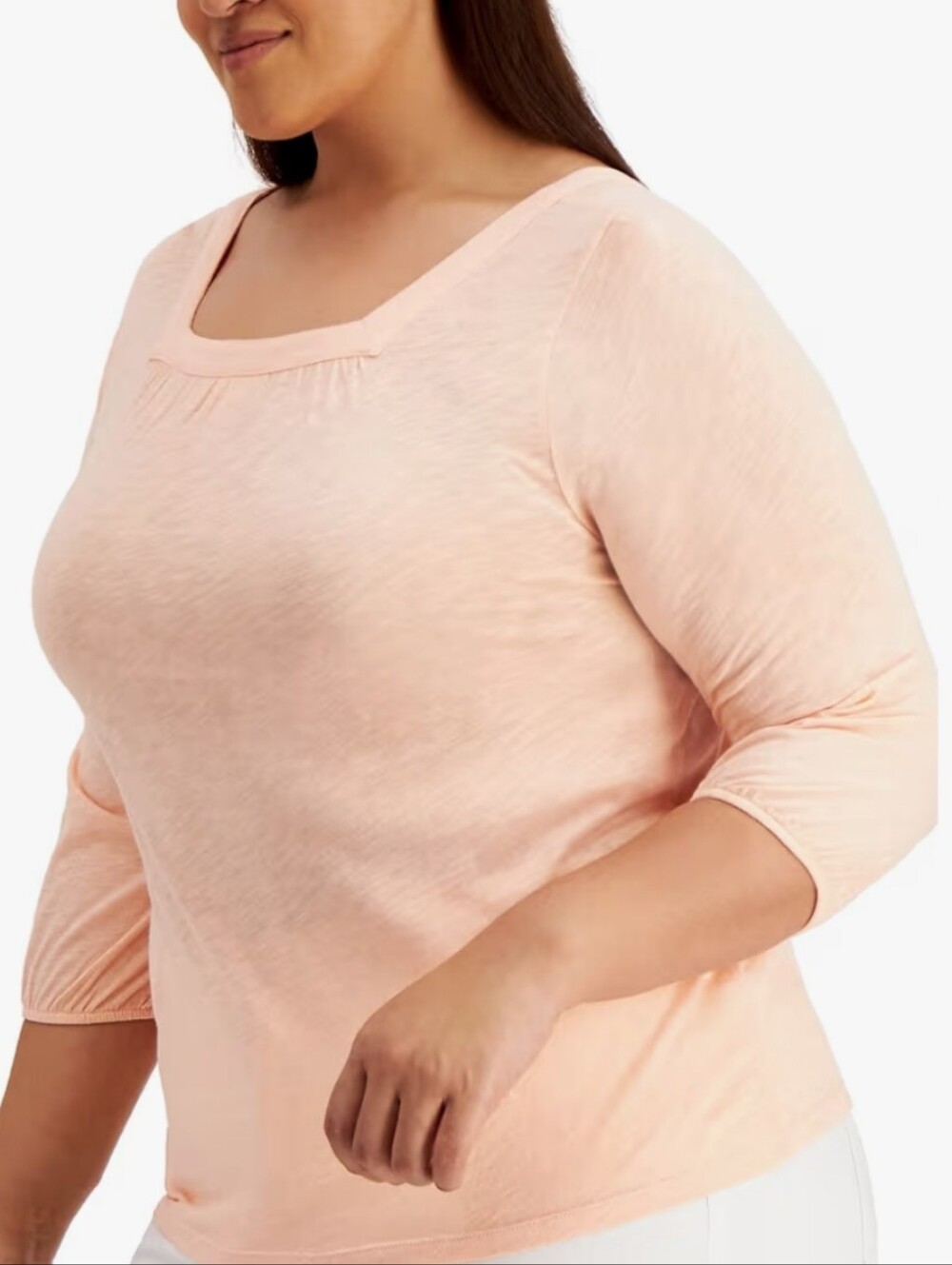 Style & Co. 3/4 Sleeve Square Neck Top